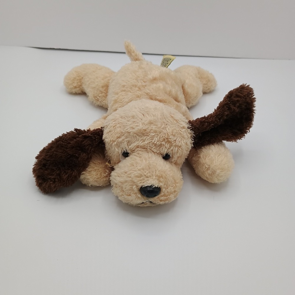 10" TRI RUSS TARGET Yellow Brown Lying Down BEANBAG Plush Puppy Dog 7